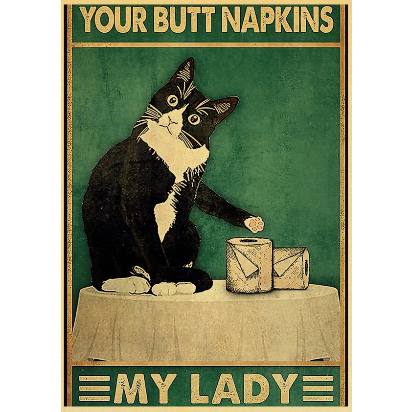 Poster Dán Tường Hình Mèo Đen Ngộ Nghĩnh