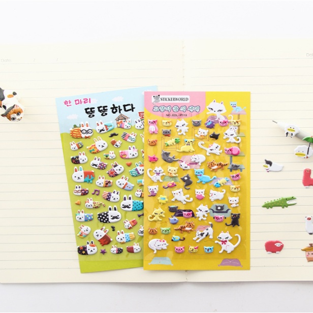 Tấm dán Sticker 3D Nổi Mini size Trang trí