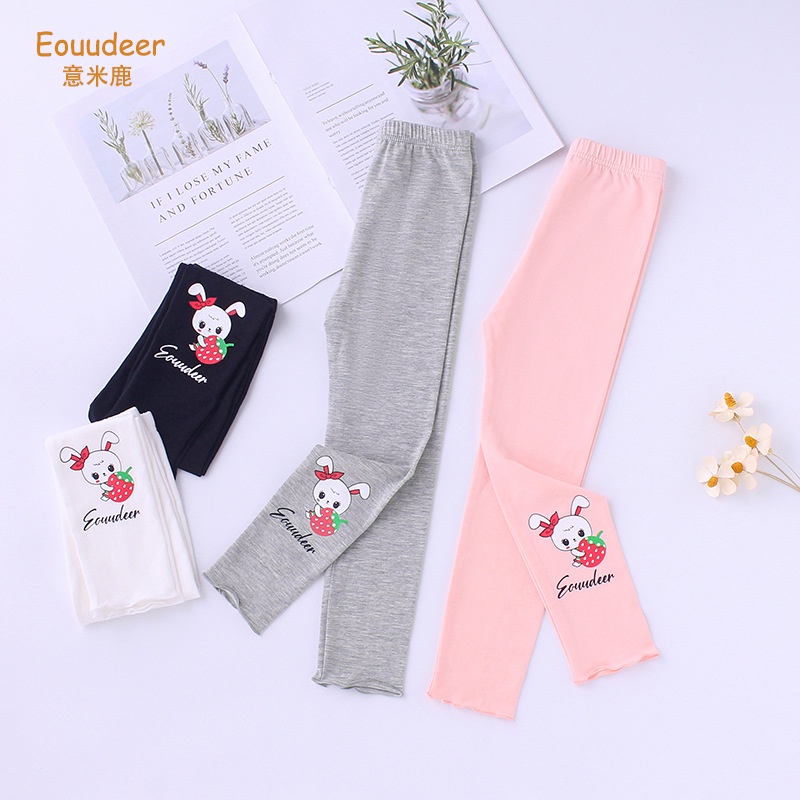 Quần Legging Co Giãn 90-140cm In Họa Tiết Hoạt Hình Phong Cách Hàn Quốc Dành Cho Bé Gái