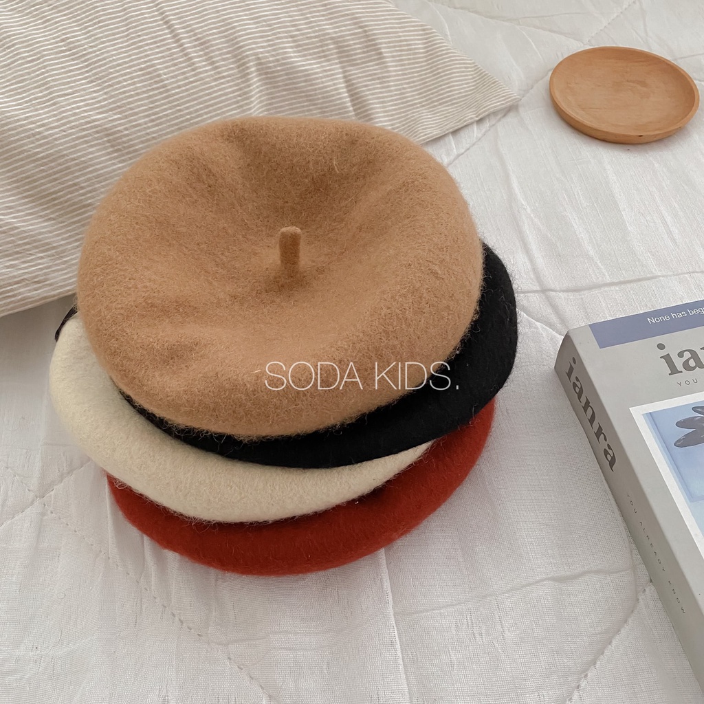 Mũ nồi cho bé dạ trơn 4 màu (Ảnh thật)