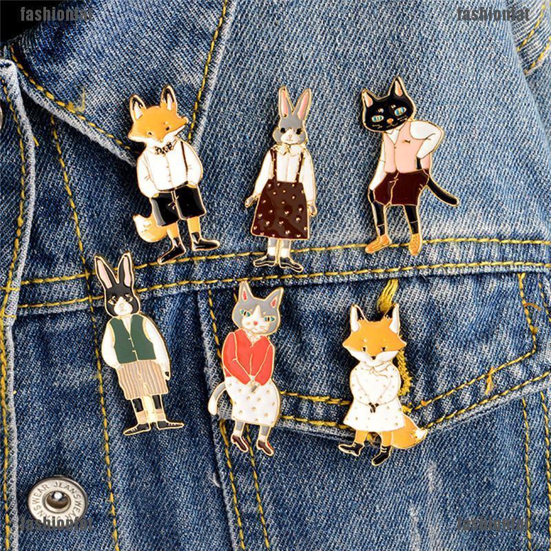 Ghim cài áo hình cô mèo hoạt hình dễ thương cho nữ