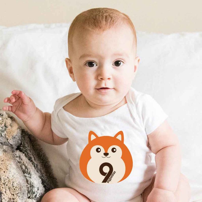 Sticker Đánh Dấu Cột Mốc Phát Triển Theo Tháng Làm Phụ Kiện Chụp Ảnh Cho Bé 1-12 Tháng Tuổi