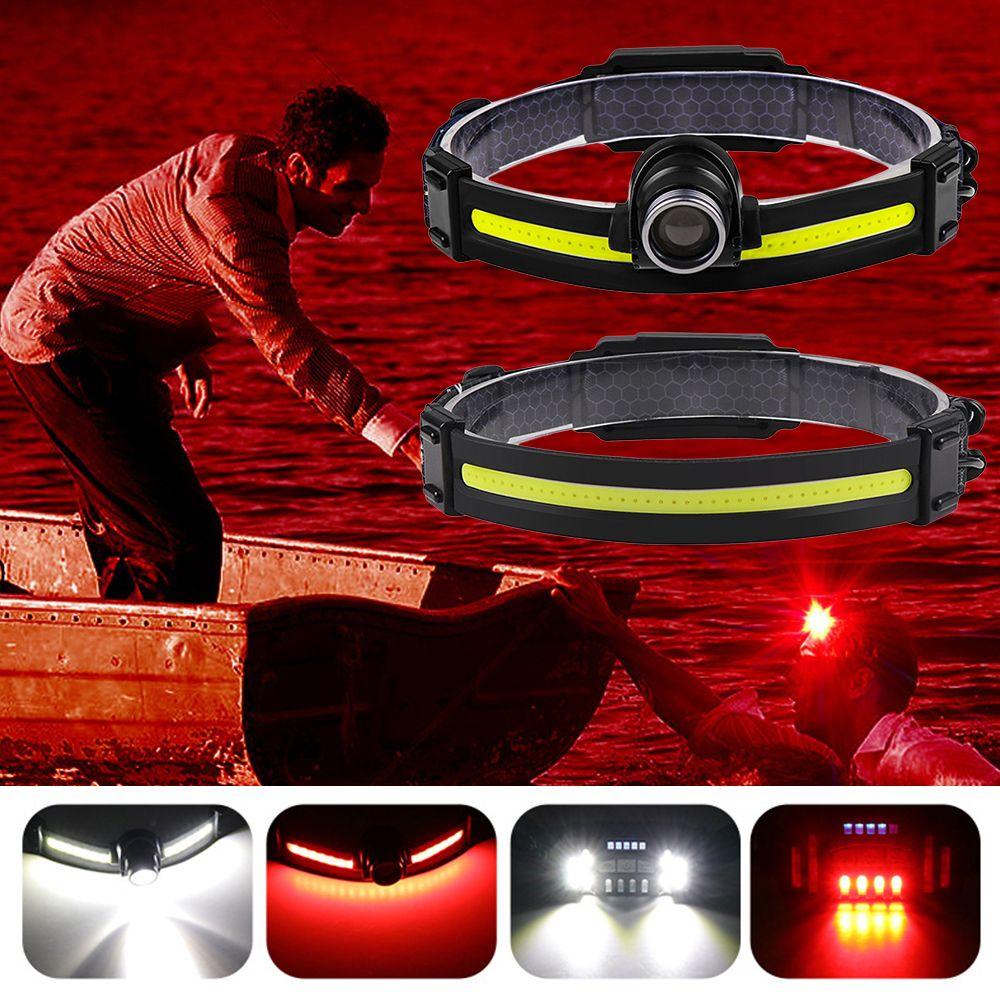 Đèn Led Đội Đầu COB Cảm Ứng Sạc USB Dùng Khi Đi Câu Cá / Leo Núi