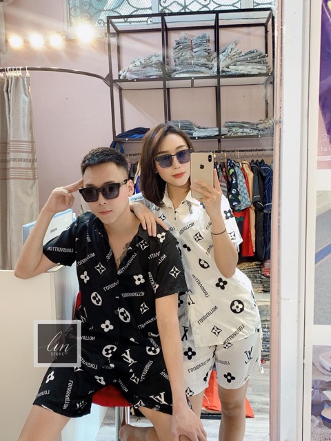 Bộ Lụa Louis Hàng Đẹp [ Hai Màu Trắng - Đen ] | BigBuy360 - bigbuy360.vn