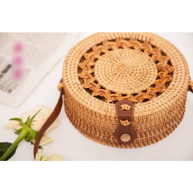 Túi Cói Mây Tròn 20cm / đẹp xuất sắc