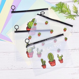 Túi zip đựng bút hình xương rồng
