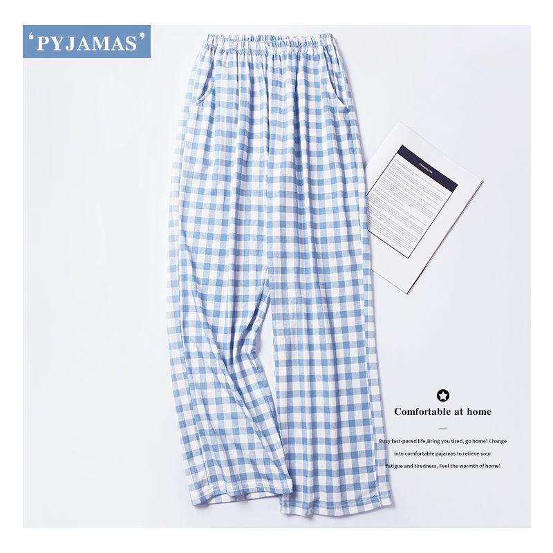 Quần Ngủ Cotton Mỏng Dáng Rộng Cỡ Lớn Phong Cách Đơn Giản Mặc Ở Nhà Cho Nam