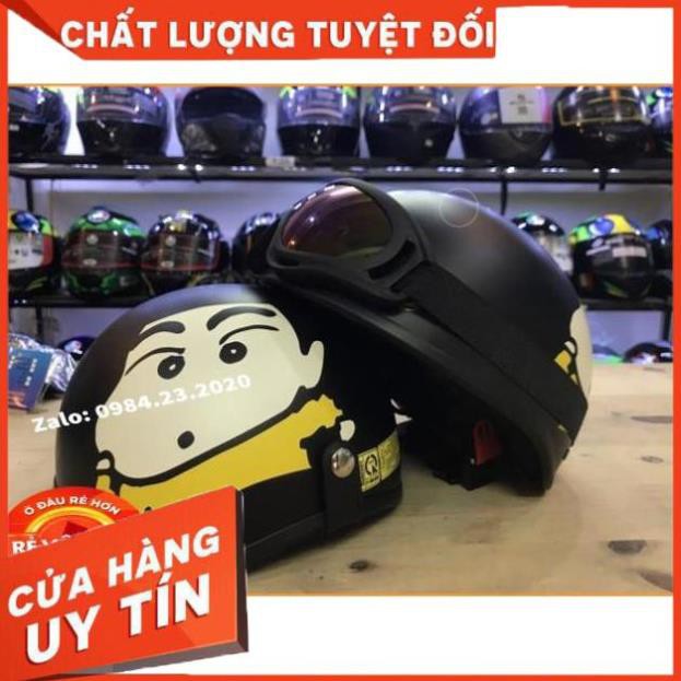 [Uy Tín - Chất Lượng]  Mũ bảo hiểm nửa đầu Hình Shyn đen