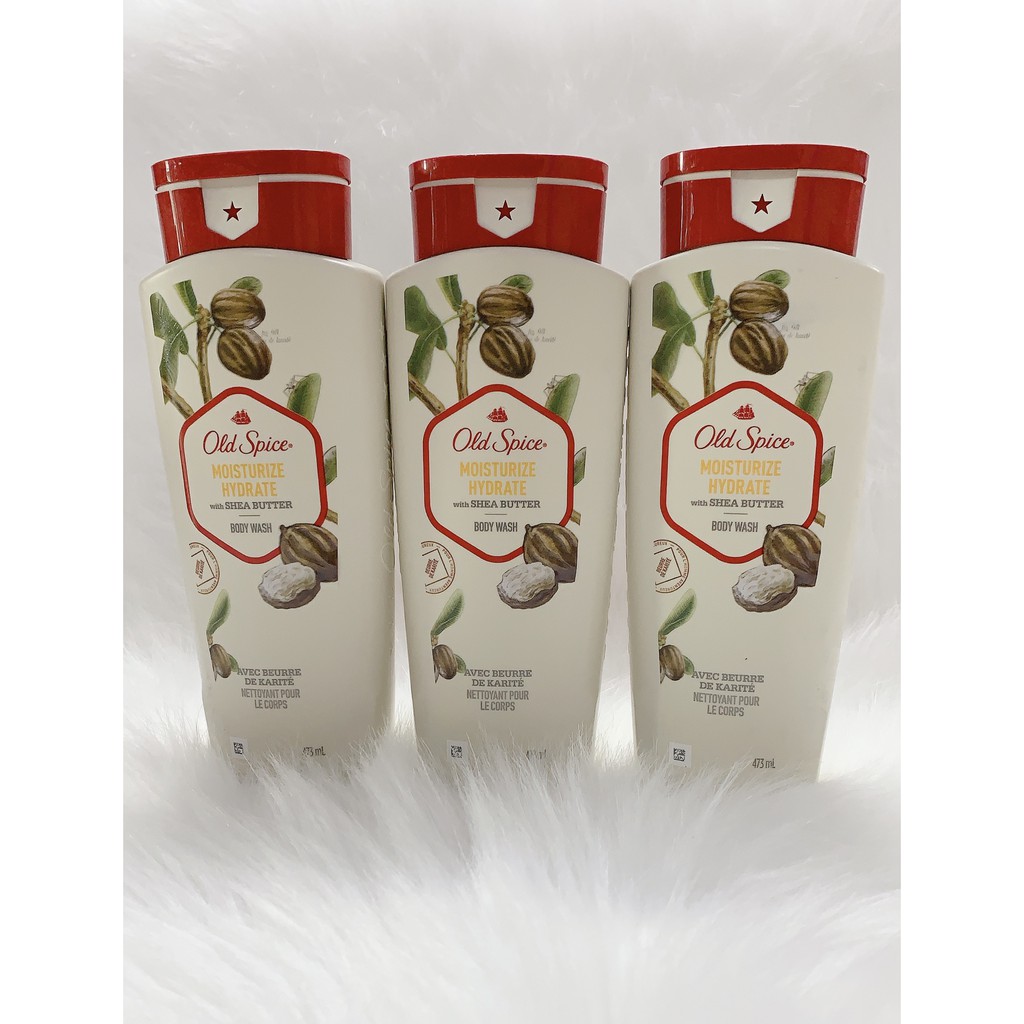 [ HÀNG MỸ ] Sữa tắm Old Spice Moisturize Hydrate with Shea Butter 473ml.