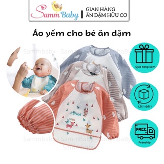Áo yếm silicon có dây buộc lưng cho bé ăn dặm, áo yếm cho bé ăn dặm Sammbaby