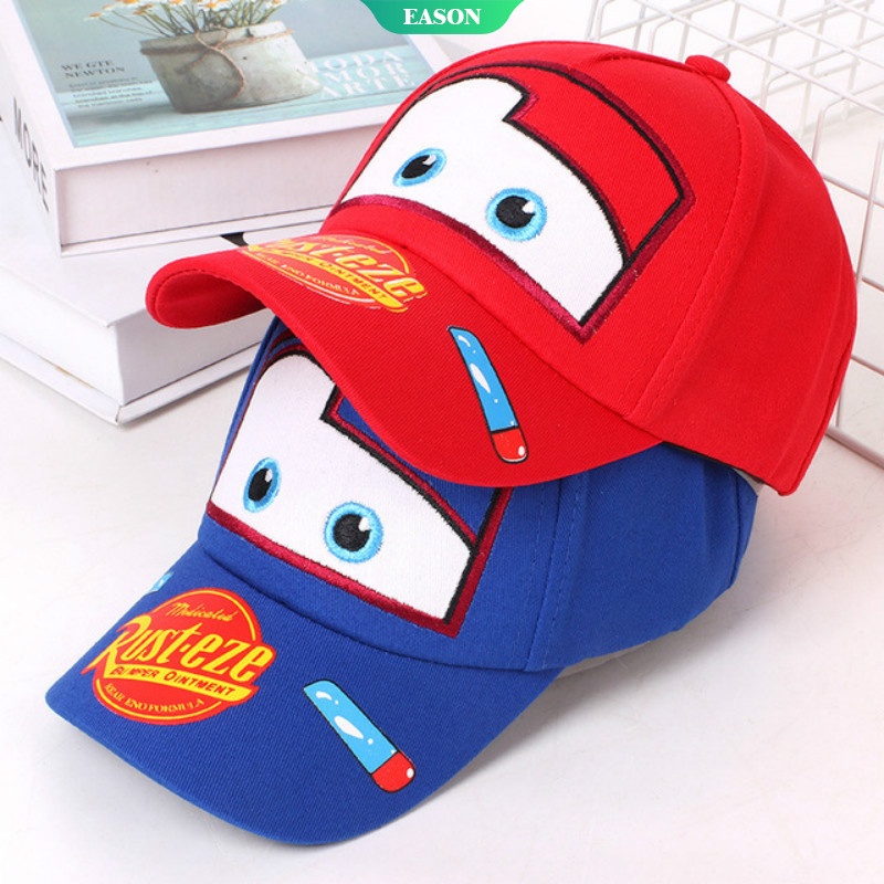 Mũ Lưỡi Trai Họa Tiết Xe Hơi Disney Cho Bé Trai 2-8, Lightning McQueen, Có Thể Điều Chỉnh, Chống Nắng