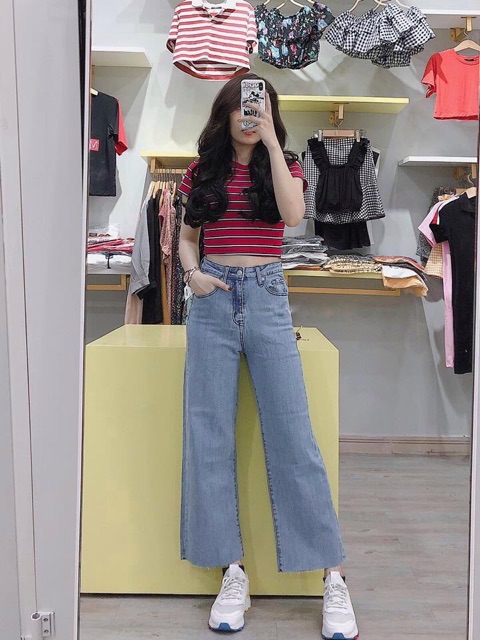 Quần culottes jeans lai cắt Uban 92