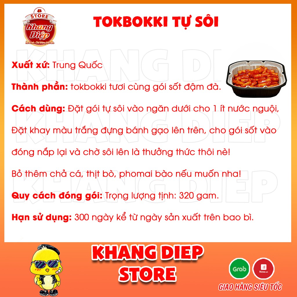 Bánh gạo cay tokbokki tự sôi 320gram