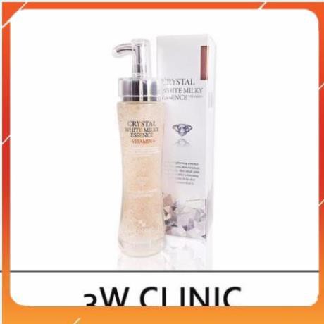 [ Có Sẵn] Tinh Chất Trắng Da Crystal White Milky Essence Vitamin+ 3W Clinic _mỹ phẩm chính hãng