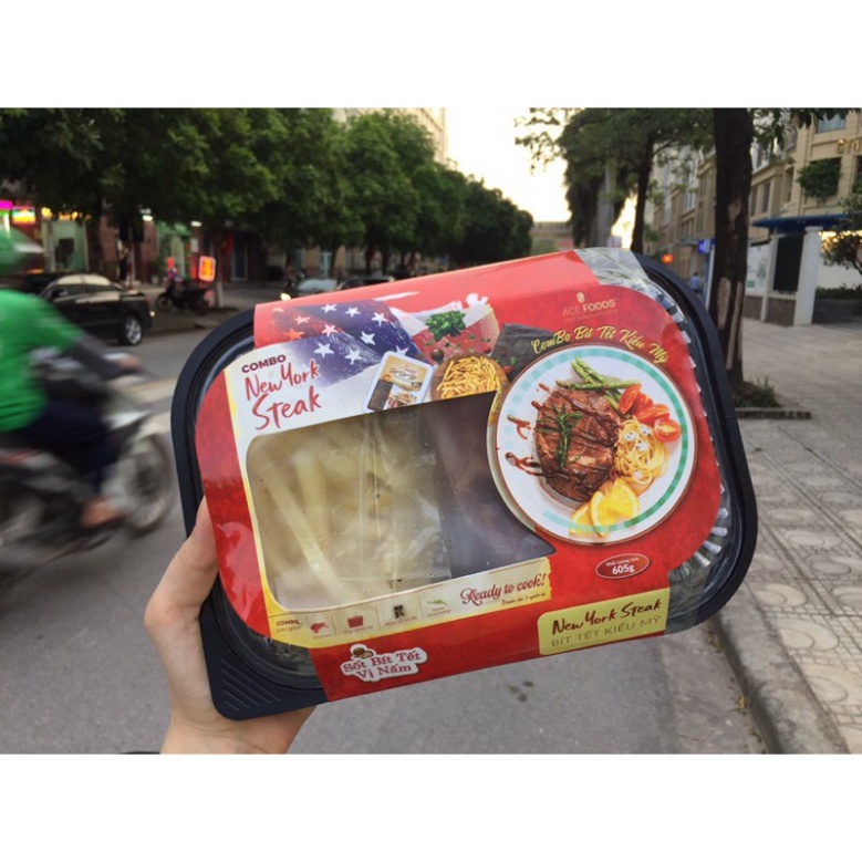 [HÀ NỘI] [GIAO 24h] Combo Bít tết (vị nấm/ vị tiêu đen) 605g/hộp hiệu ACE FOODS+, Combo beefsteak [KS0120080 BL]