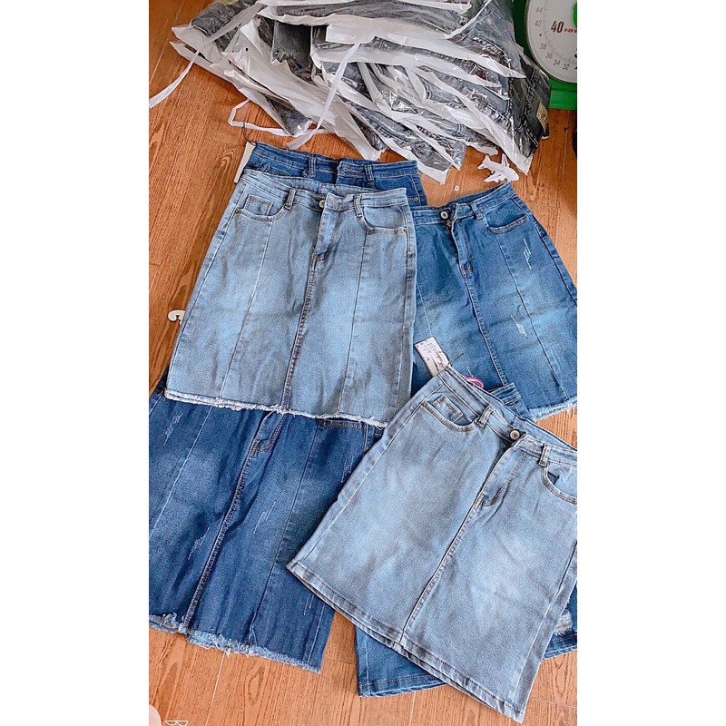 Sale Chân Váy Jeans Nữ Co Giãn Tôn Dáng