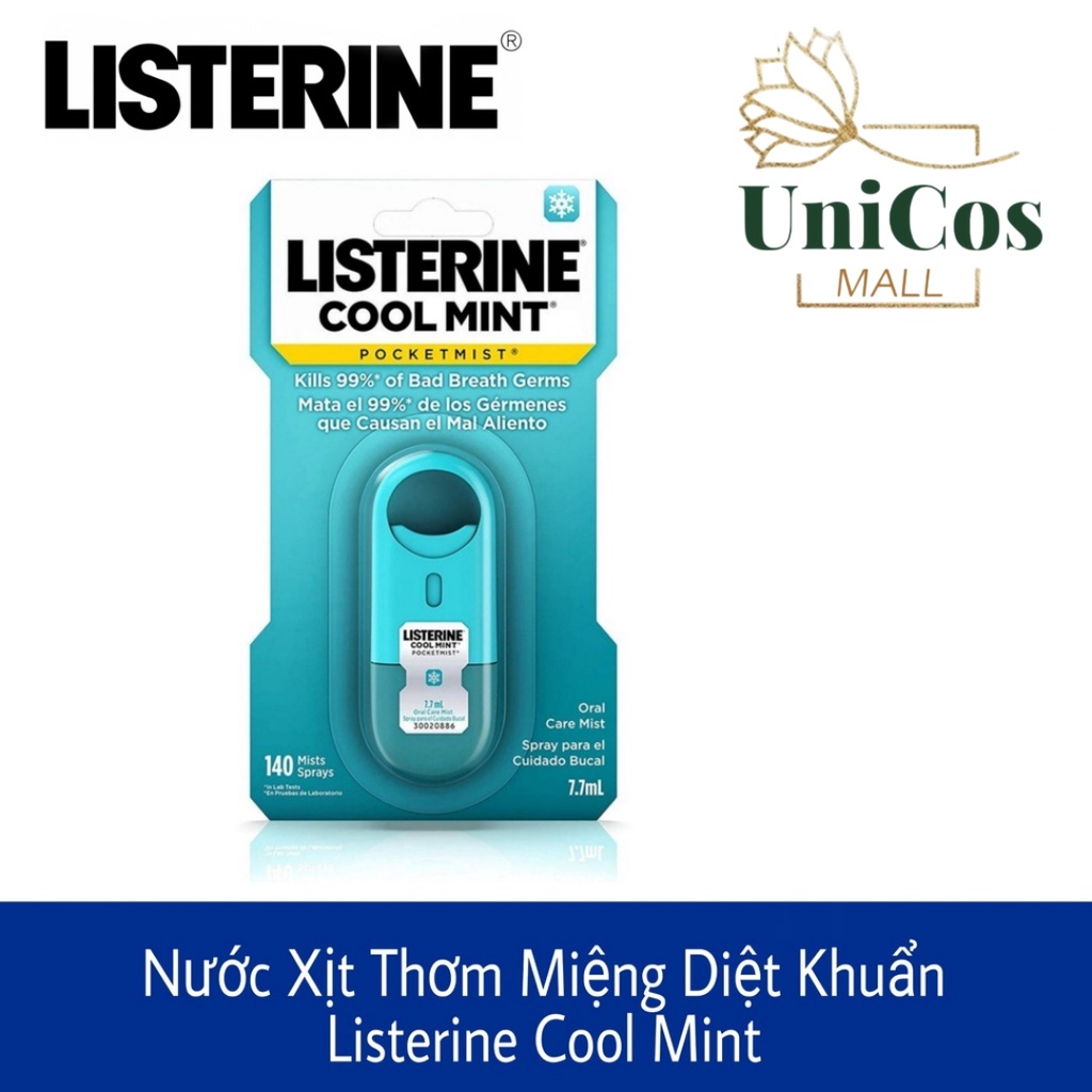 Xịt thơm miệng diệt khuẩn Listerin Cool Mint 1 ống xịt  ( Mỹ)
