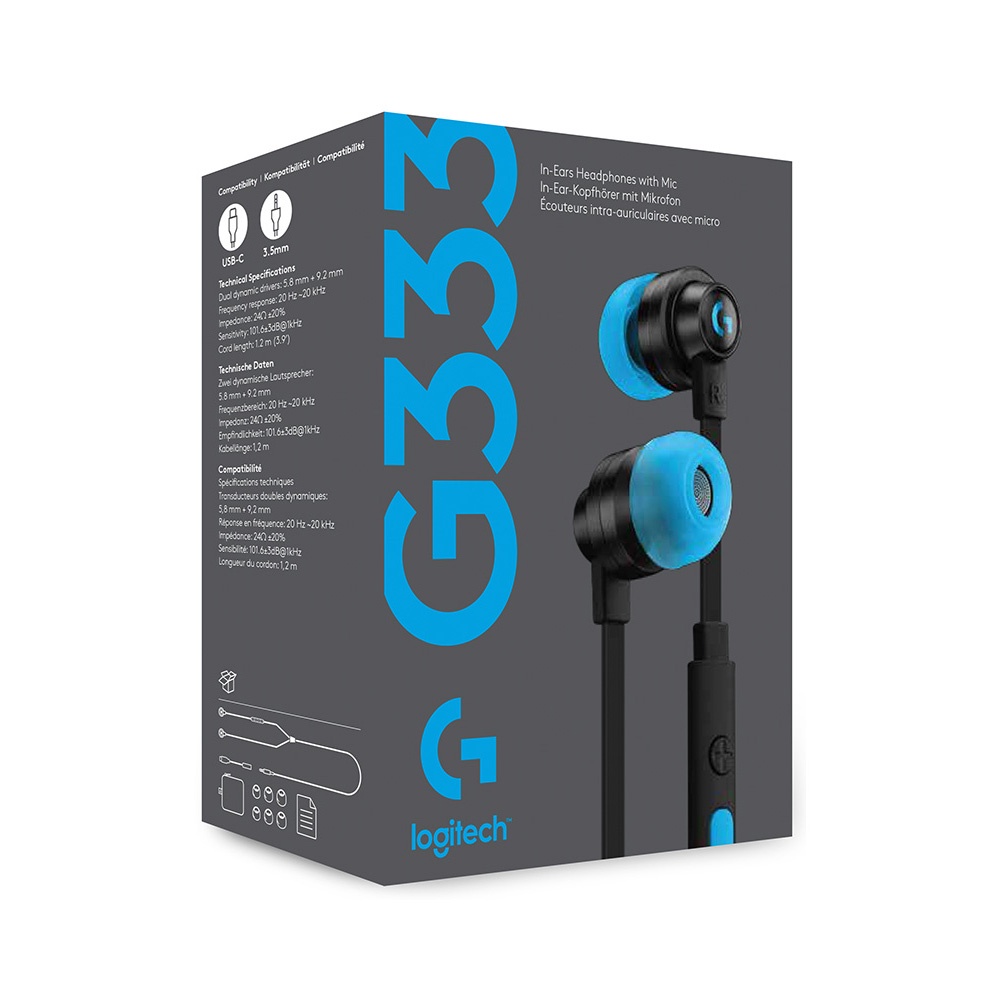 Tai Nghe Gaming Logitech G333 - Tai nghe nhét tai Logitech G333 - Hàng Chính hãng
