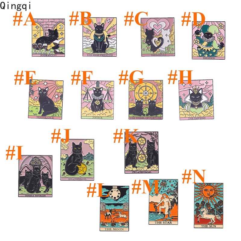 Ghim cài áo Miss Zoe hình lá bài Tarot mặt trăng đen độc đáo cho những người bạn
