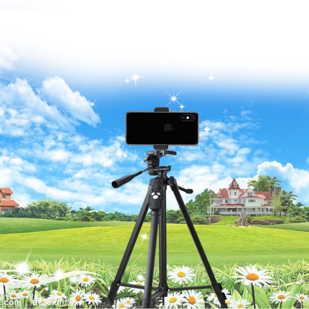 Gậy chụp ảnh 3 chân Tripod 3388 tích hợp Bluetooth, cây Livestream chụp ảnh tự sướng xoay 360 độ  – KYWI SHOP