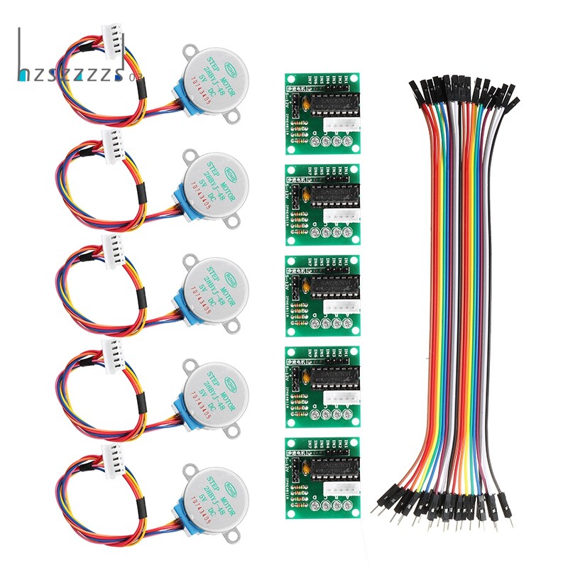 Set 5 Động Cơ Bước 5v Với Cáp Điều Khiển Uln2003 Cho Arduino