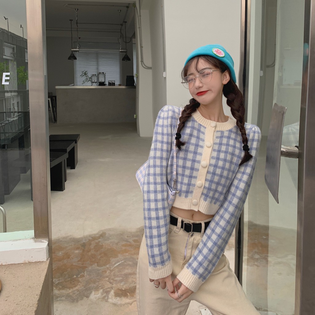 Áo len dệt kim cổ tròn phong cách Hàn Quốc trẻ trung cho nữ