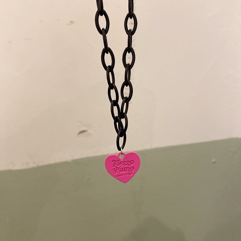 Vòng cổ Acrylic Mặt Trái Tim Phong Cách Hip Hop Harajuku Cá Tính