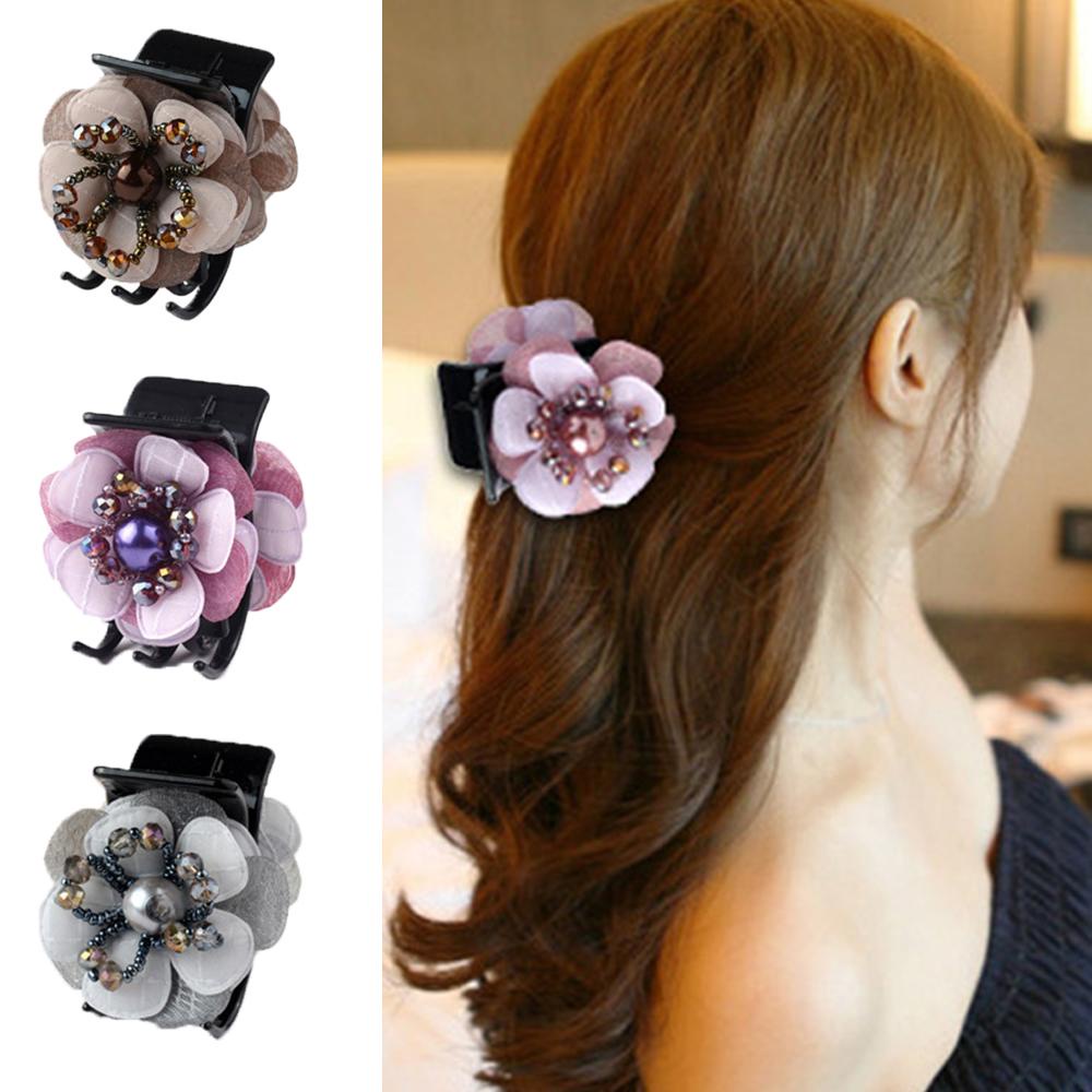 IVORY Kẹp Tóc Hình Hoa Đơn Giản Phong Cách Retro Hàn Quốc Cho Nữ