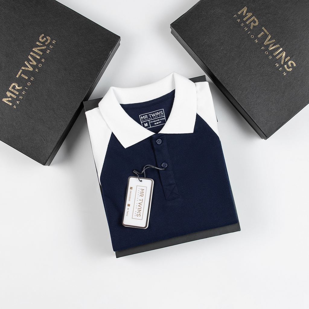 Áo Thun Polo Nam Phối Vai Vải Cotton Cá Mâp Xuất Xịn Chuẩn Form Thương Hiệu MrTwins®