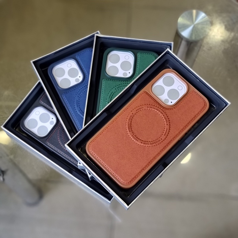 IPHONE 14 | 14 Pro | 14 PLUS - ỐP DA CAO CẤP XLEVEL LEATHER JACKET MASAFE HỖ TRỢ SẠC KHÔNG DÂY
