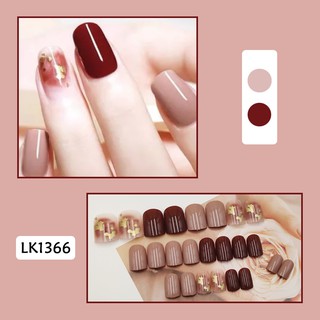 KOLIN set 24 móng tay giả gửi một keo dáng yêu nail giả móng tay giả kiểu pháp 1366