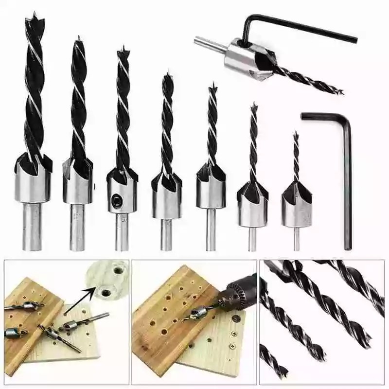 Bộ 7 mũi khoan doa âm vít 3-10mm