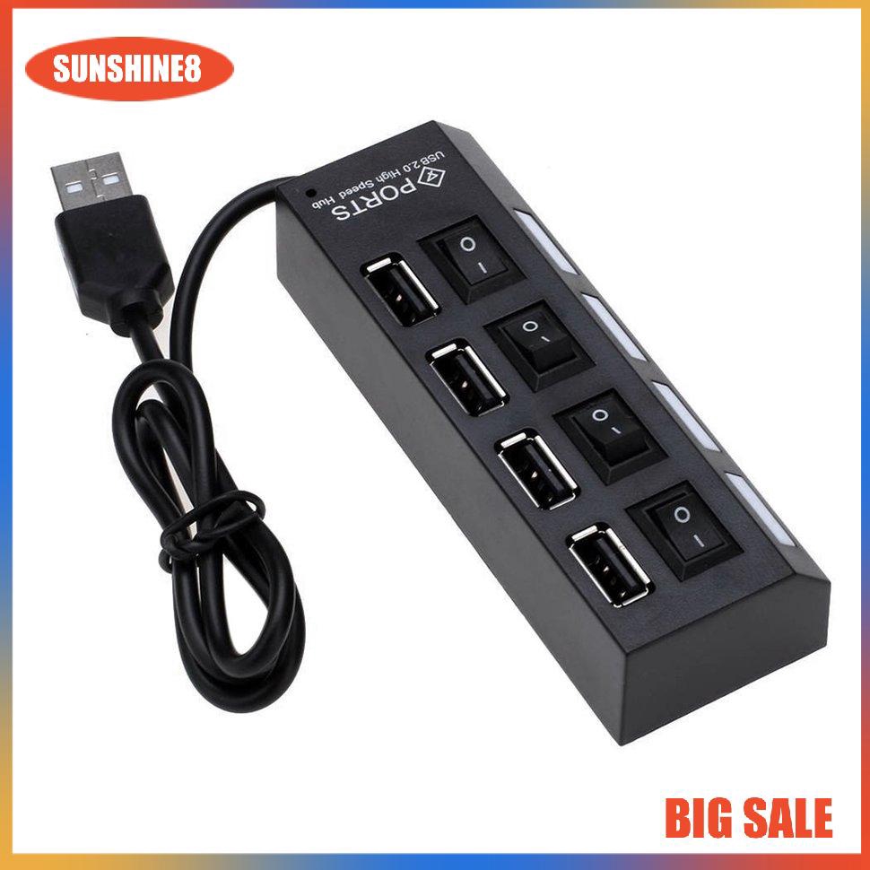 Bộ Chia 4 Cổng Usb 2.0 Tốc Độ Cao Có Công Tắc On / Off