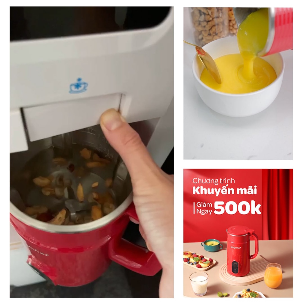 Máy Xay Nấu Đa Năng 5 Chức Năng, Máy Xay Sữa Hạt, Nấu Sữa Đậu Nành, Nấu Soup, Nấu Smoothie