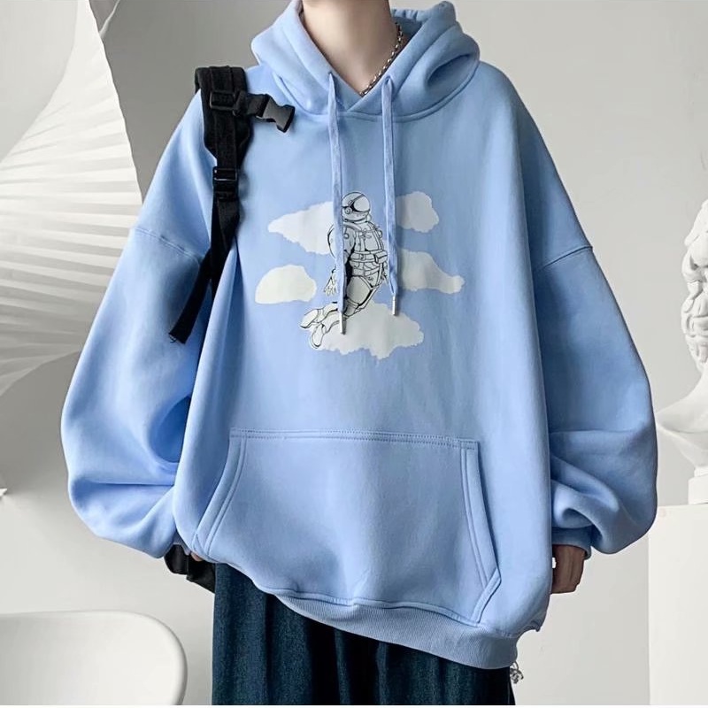 Áo hoodie dáng rộng in họa tiết thời trang mùa đông cho nam size M-5XL