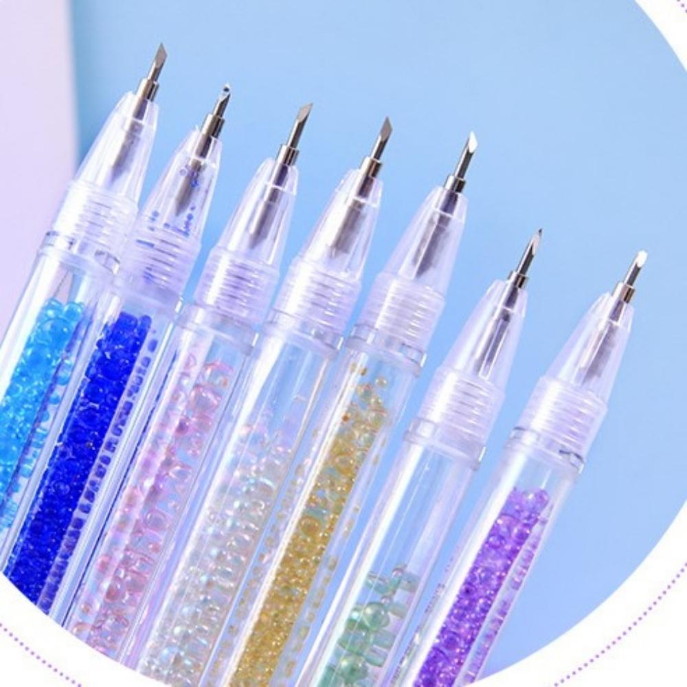 Dao cắt chạm khắc sticker dạng bút có nắp mẫu hạt lấp lánh Pison dụng cụ cắt băng keo washi nhỏ gọn