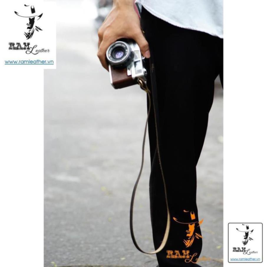DÂY MÁY ẢNH DA BÒ ĐEN MỘC MẠC VINTAGE – RAM A2 BLACK ,