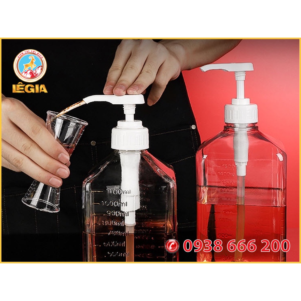 Bình Bơm Siro & Sugar Có Vòi Dung Tích 1600ml - Bình Nhựa
