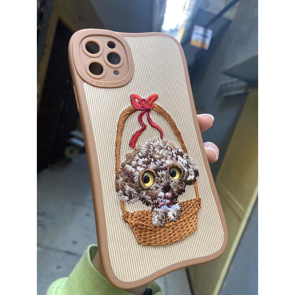 ỐP TẾT CUTEỐp Điện Thoại X&amp;M Mềm Thêu Hình Hoạt Hình BẢO VỆ CAMERA Cho Iphone 7 8 XS 11 12 13 PLUS / PRO / MAX
