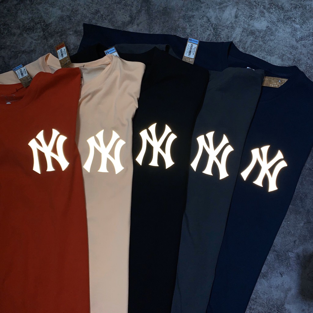 Áo thun cao cấp Hot Trend Yankees phản quang phong cách hàn quốc, big size 100kg form unisex nam nữ mặc được - NY01