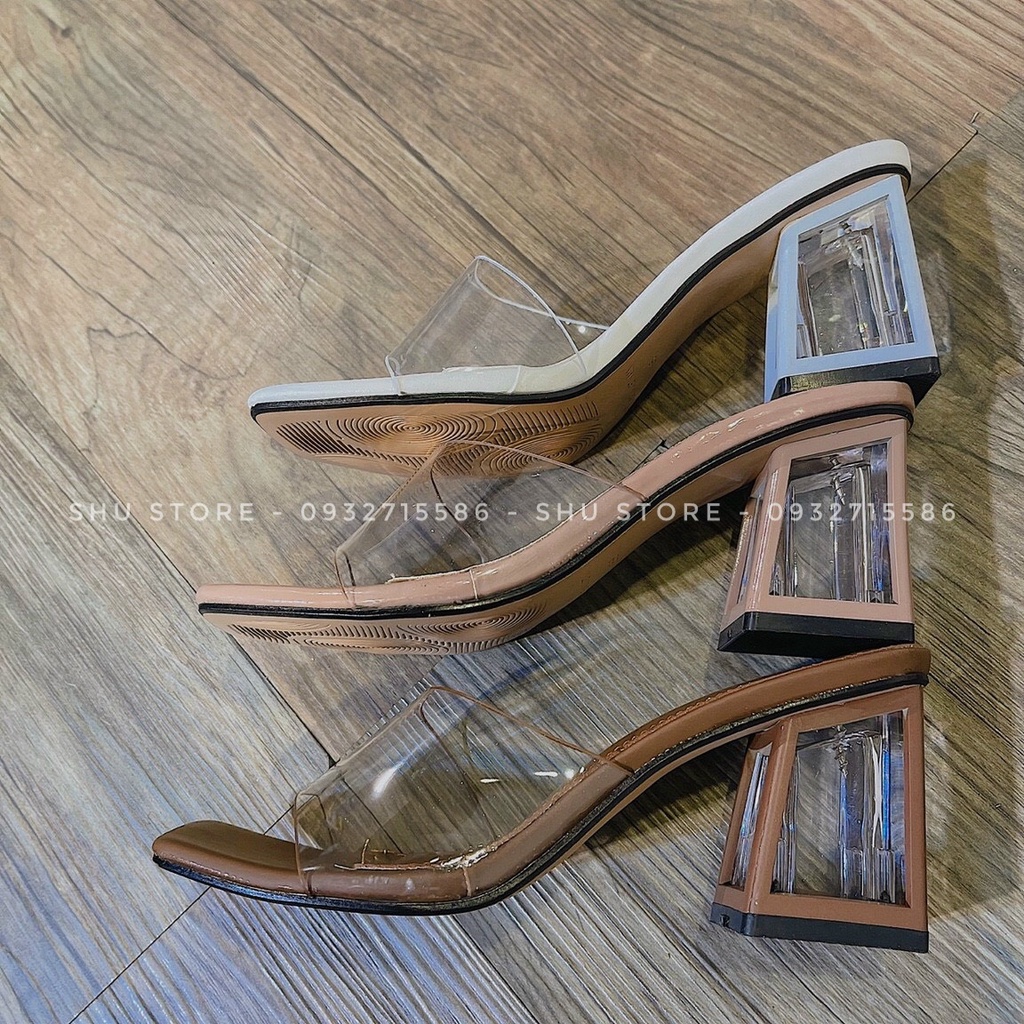 GUỐC NỮ THỜI TRANG XINH XẮN QUAI MICA MŨI VUÔNG GÓT VIỀN SHU STORE