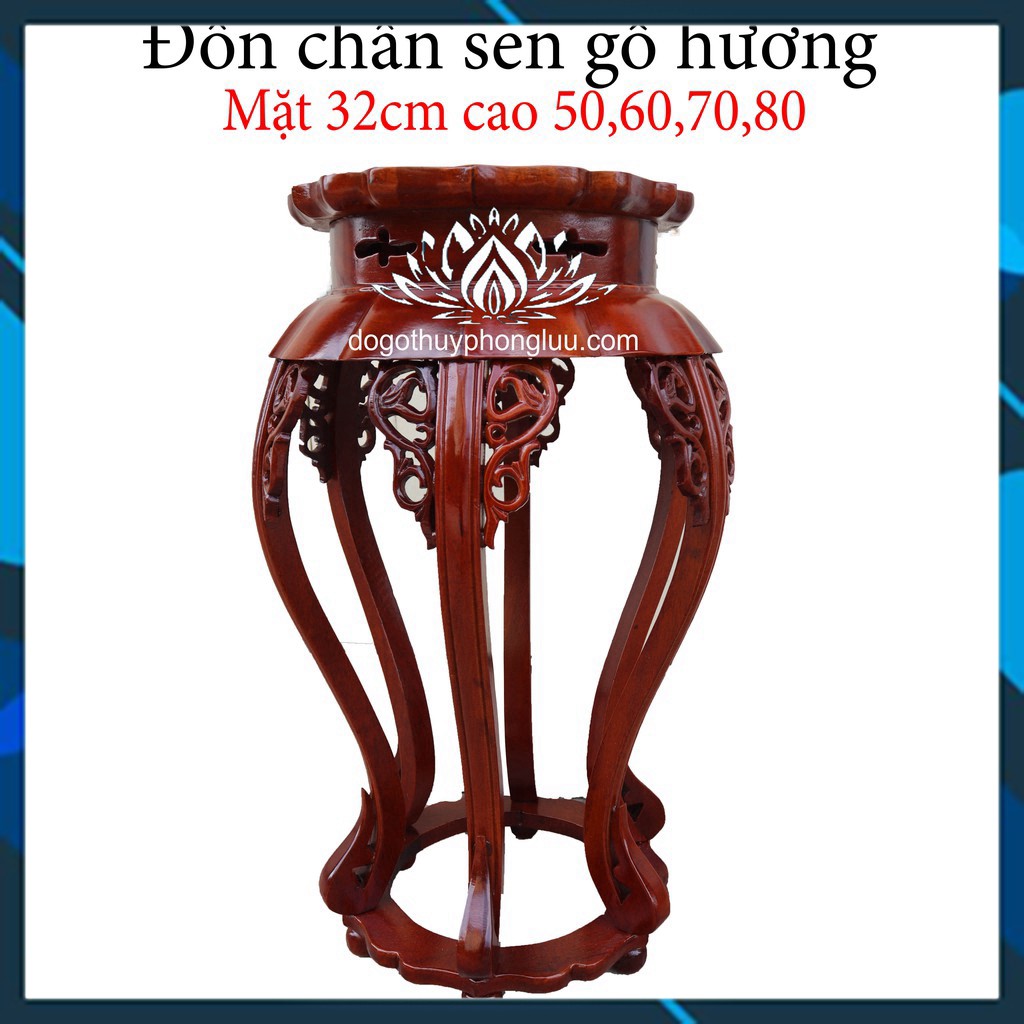 Đôn sen gỗ hương,Đế chân cong sen gỗ hương cao cấp sang trọng
