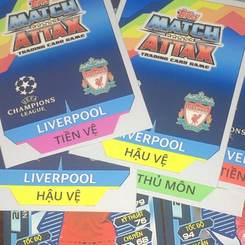 Bộ thẻ cầu thủ - đội hình Liverpool - phiên bản vô địch Champion League 2019