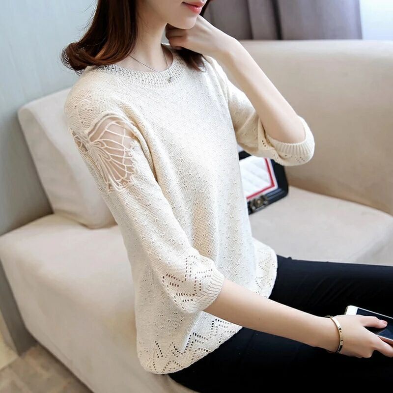 áo len nữ cổ tròn dài tay mẫu mới thu đông al75