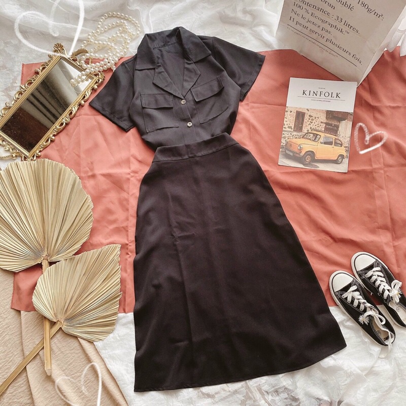 SET ÁO VEST +CHÂN VÁY MIDI