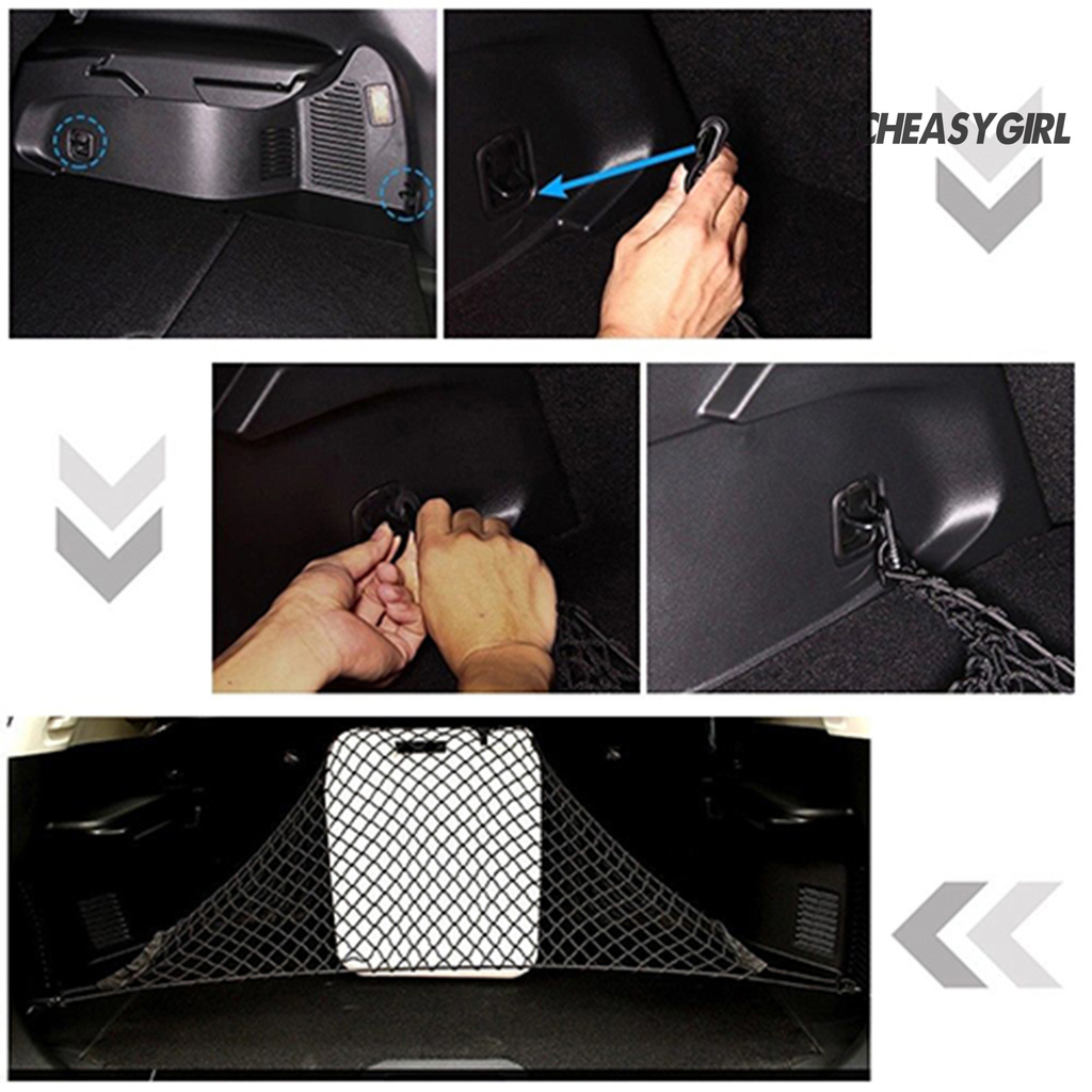 [Hỗ Trợ COD] Lưới Hàng Hóa Xe Hơi Nhẹ Với Bốn Móc Treo Thông Dụng Bằng Sợi Polypropylene Cho Xe