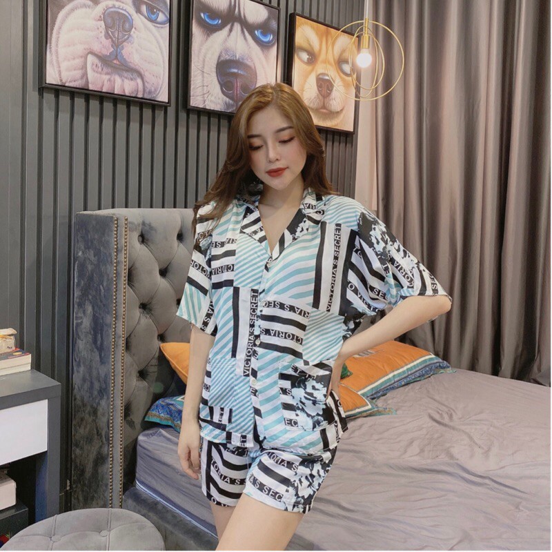 Đồ bộ pijama, bộ lụa satin cộc đùi cao cấp mềm mịn, thoáng mát hoạ tiết đẹp | BigBuy360 - bigbuy360.vn