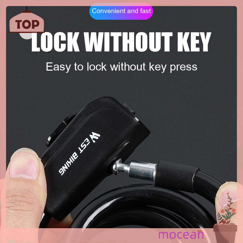 WEST BIKING 1.2m Anti-theft Bike Lock Security Steel Cable Bicycle Locks