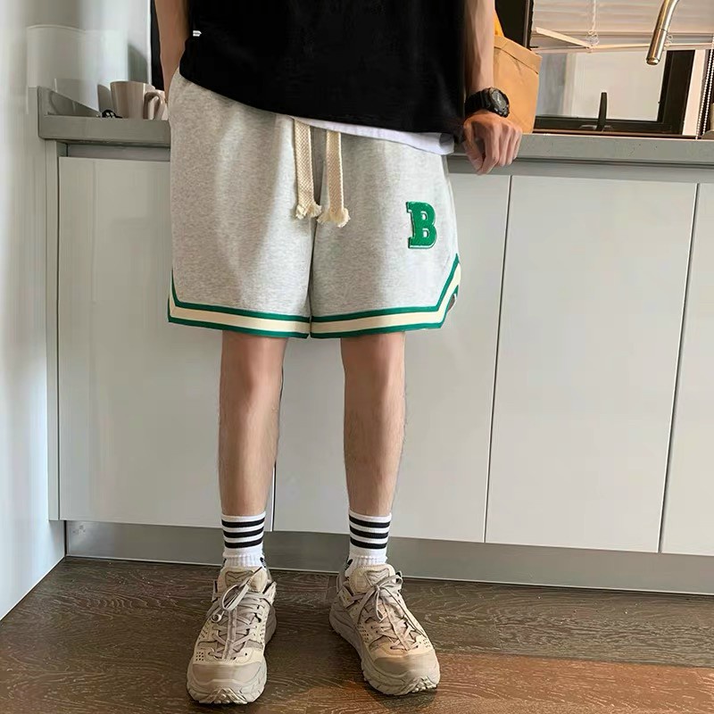 Quần đùi chữ B RUBY Chất bo dầy lên from chuẩn đẹp, hình thêu, unisex nam nữ mặc được