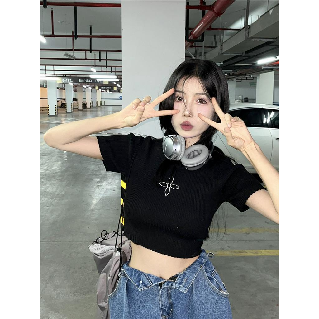 Áo Thun Dệt Kim Lửng Dáng Ôm Thời Trang Cho Nữ 61345